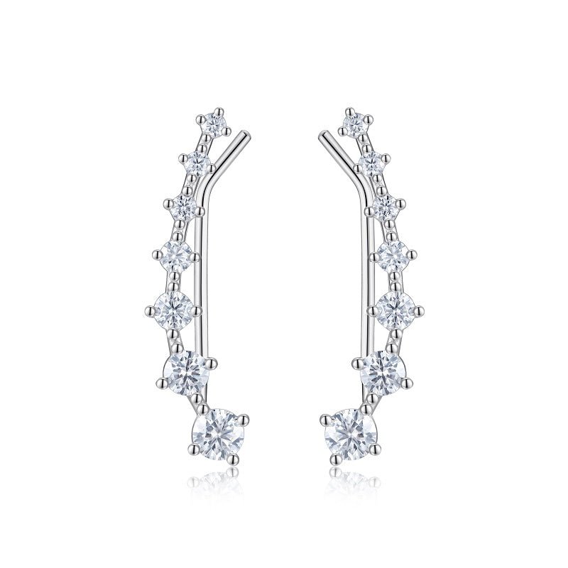 Top - quality Moissanite Luxury And Fashionable Light Luxury Jewelry Silver Stud Earrings S925 Silver Plated Platinum - Eshtree