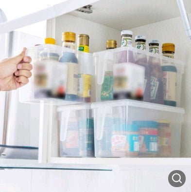 Transparent non - toxic refrigerator storage box Creative kitchen finishing box with handle Japanese food sealed crisper - Eshtree