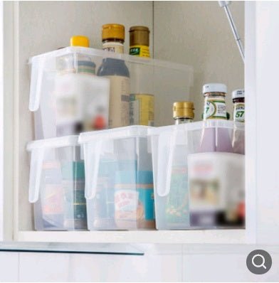 Transparent non - toxic refrigerator storage box Creative kitchen finishing box with handle Japanese food sealed crisper - Eshtree