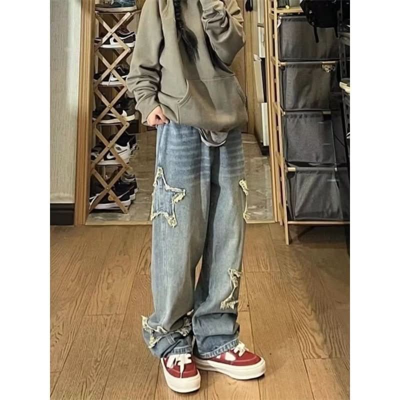 Trendy Cool Design Student Niche High Street Wide - leg Pants - Eshtree