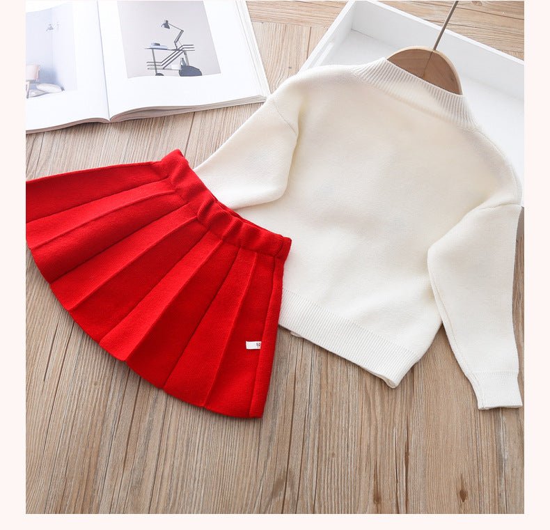 Two - piece Baby Girl Mink Wool Sweater Dress - Eshtree