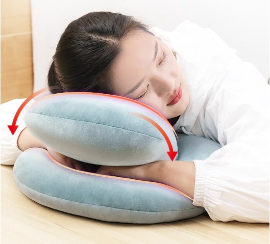 U - Shaped Desk Nap Pillow Neck Supporter Seat Cushion Headrest Travel Neck Pillow With Arm Rest - Eshtree