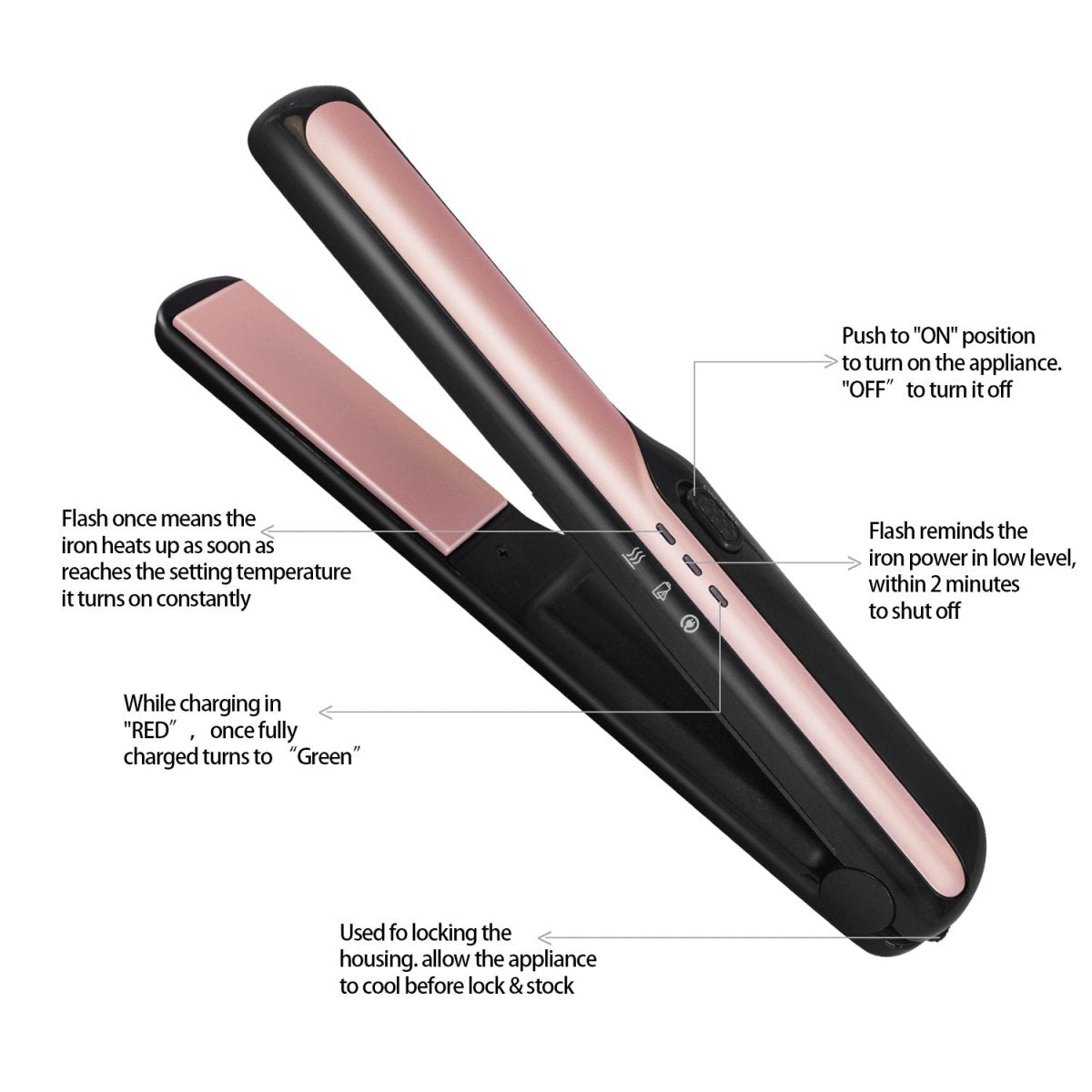 USB wireless charging hair straightener - Eshtree