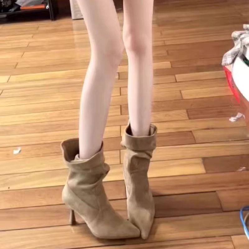 Versatile French Style Mid Calf Stiletto Booties - Eshtree