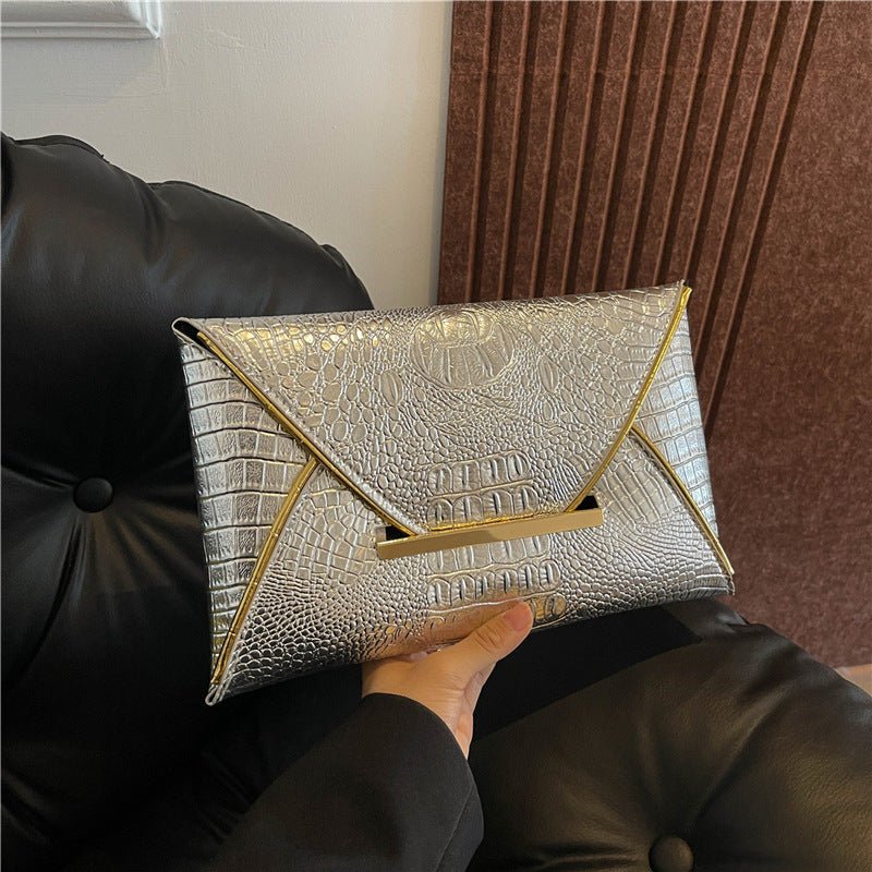 Versatile Trendy Crocodile - pattern Envelope Bag With A Chic Fashionable Vibe - Eshtree