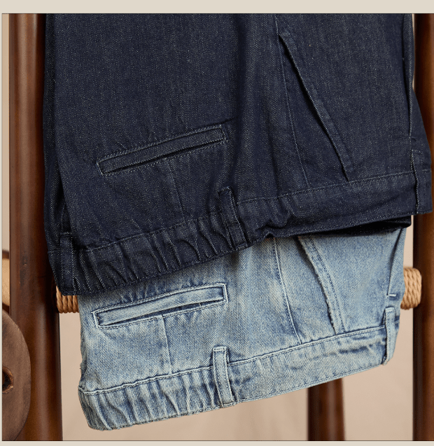 Washed Vintage Commuter Cotton - blend Mid - rise Straight - leg Jeans - Eshtree