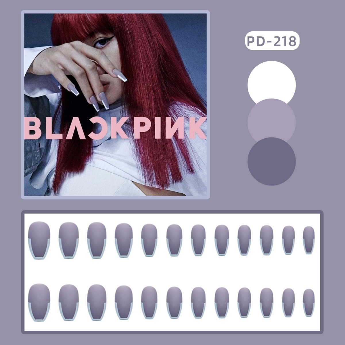 Wear Nail Manicure Fake Nail Tip Stickers Finished Product Nail Tip Frosted Ballet Nail Sticker - Eshtree