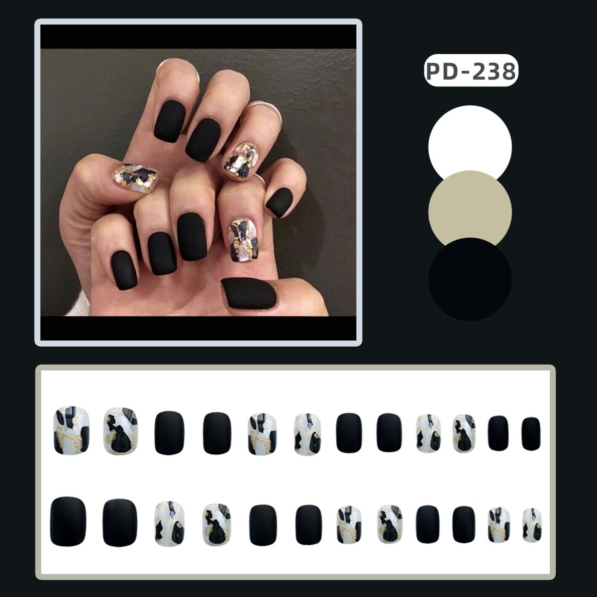Wear Nail Manicure Fake Nail Tip Stickers Finished Product Nail Tip Frosted Ballet Nail Sticker - Eshtree