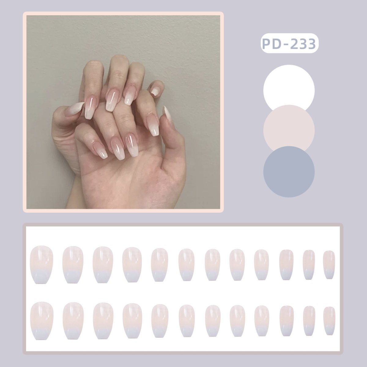 Wear Nail Manicure Fake Nail Tip Stickers Finished Product Nail Tip Frosted Ballet Nail Sticker - Eshtree