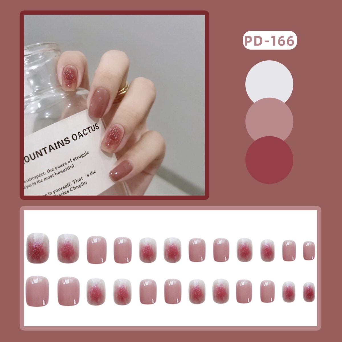 Wear Nail Manicure Fake Nail Tip Stickers Finished Product Nail Tip Frosted Ballet Nail Sticker - Eshtree