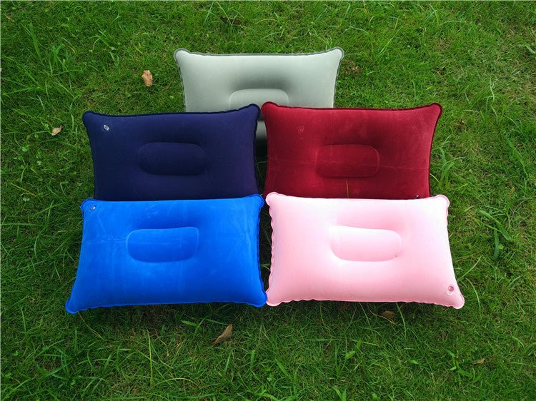 Wholesale Outdoor Pvc Pillows Travel Camping Thick Flocking Rectangular Inflatable Pillows Nap Companion Square Pillow - Eshtree