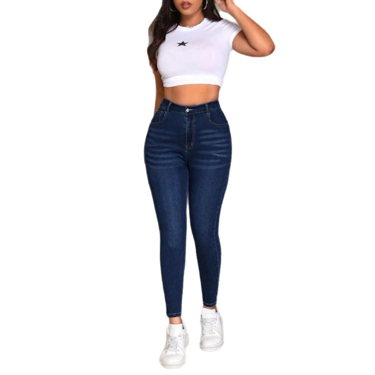 Wide - hip Narrow - leg Pants In A Crisp White Wash Form - fitting - Eshtree