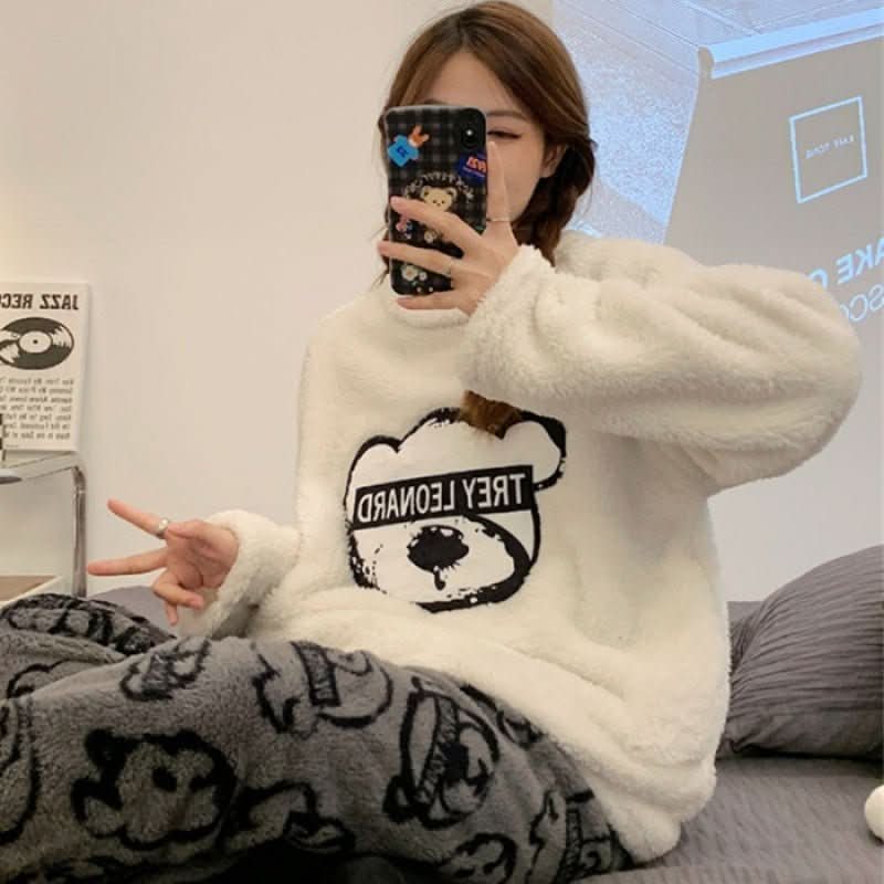 Winter Pajamas Flannel Thickened Long - sleeved Homewear - Eshtree