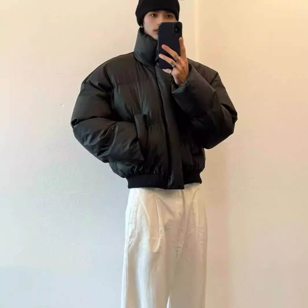 Winter Short PU Leather Coat Male - Eshtree