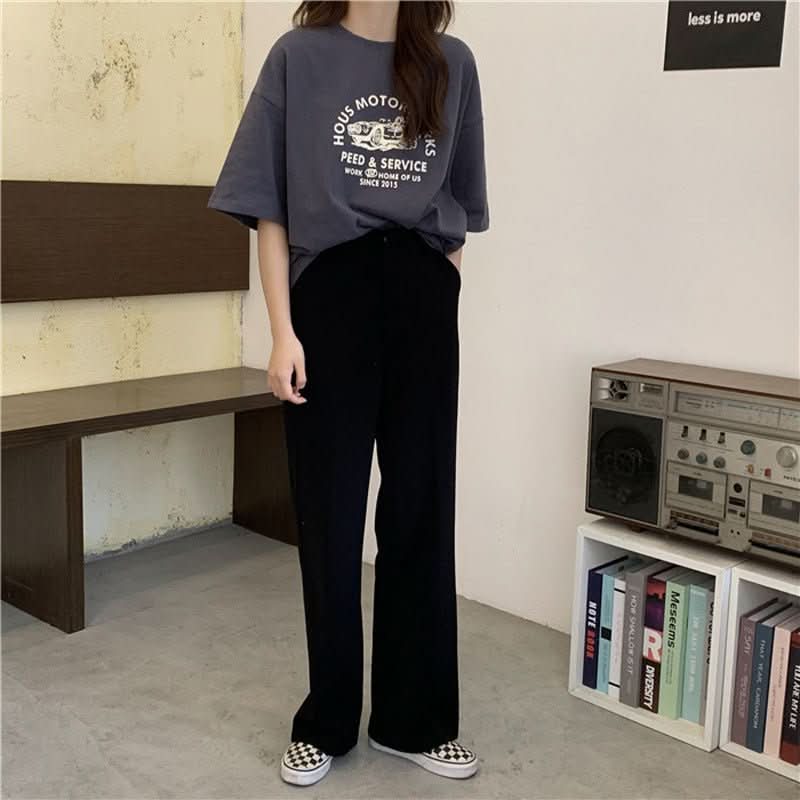 Women Short Sleeve T-shirts Print Casual Korean Style Fashion Harajuku Loose O - neck Student Streetwear All - match Simple - Eshtree