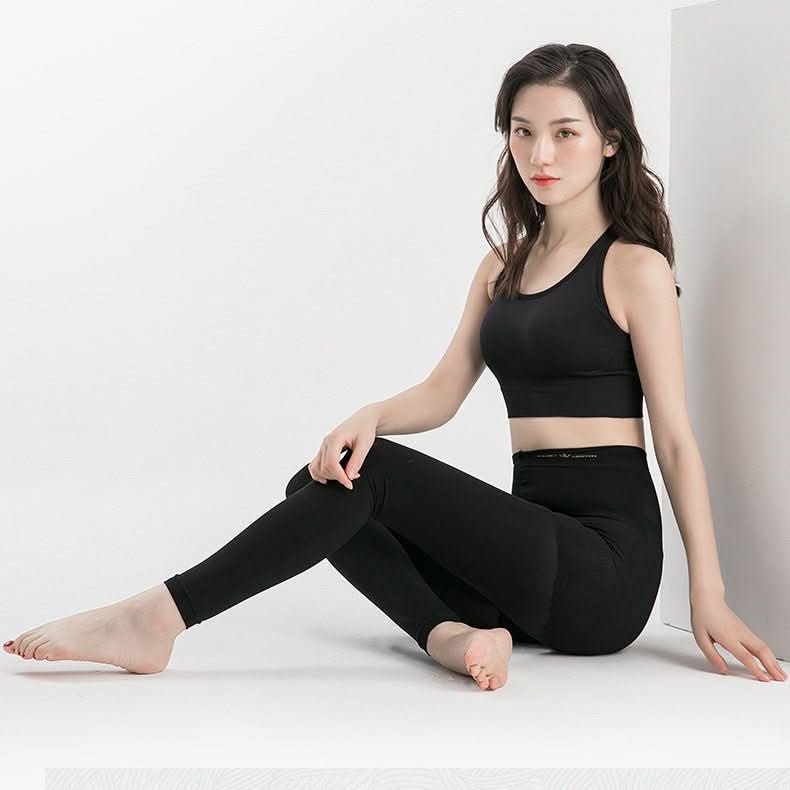 Women's 110d Magic Hip Lift Stomach Stovepipe Socks Black Pantyhose - Eshtree