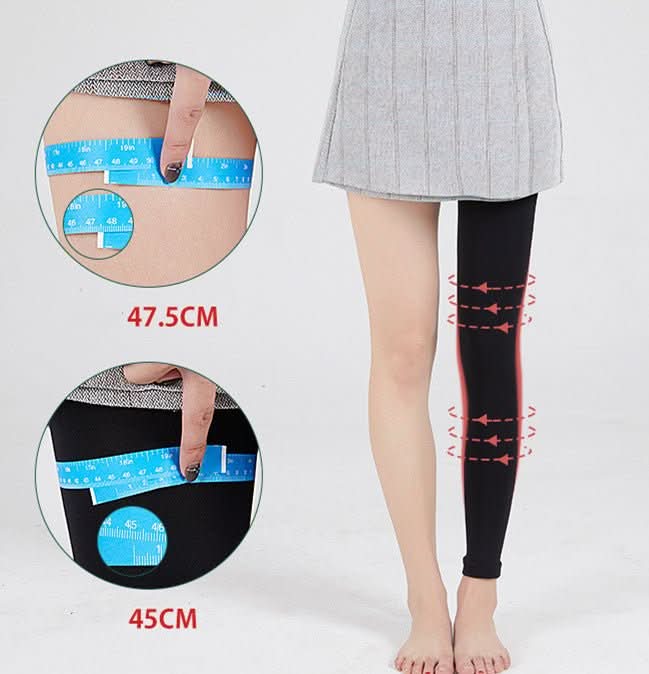 Women's 110d Magic Hip Lift Stomach Stovepipe Socks Black Pantyhose - Eshtree