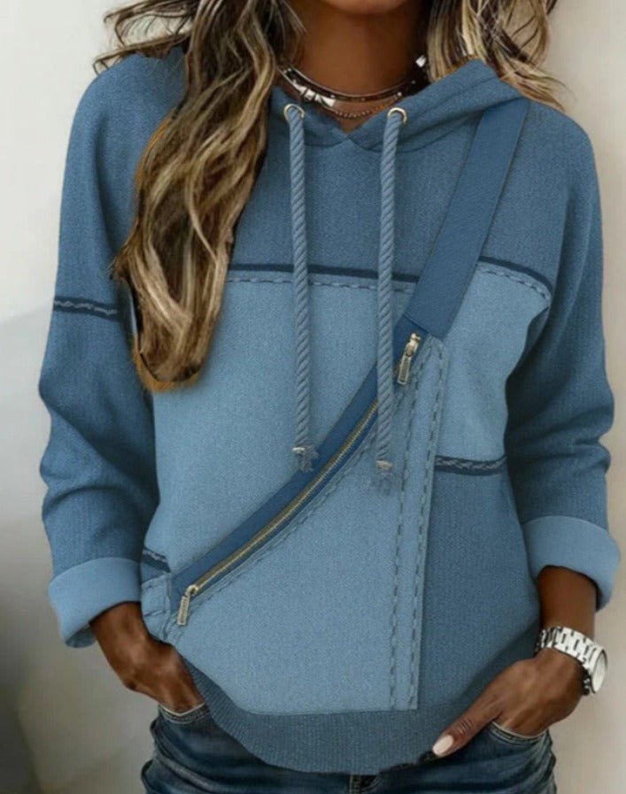 Womens 3D printed Hooded Long sleeve Sweatshirt With No Pockets - Eshtree