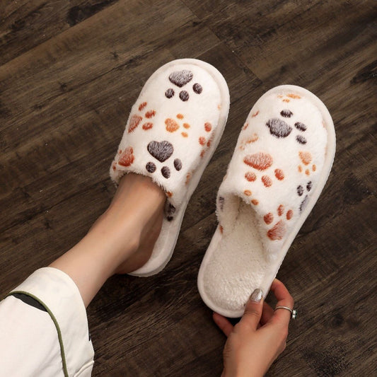 Women's Cartoon Print Versatile Velvet Cotton Slippers - Eshtree