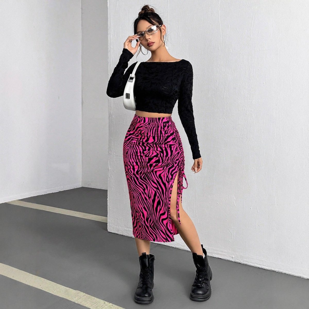 Women's Casual And Versatile Fashion Hot Pink Skirt - Eshtree