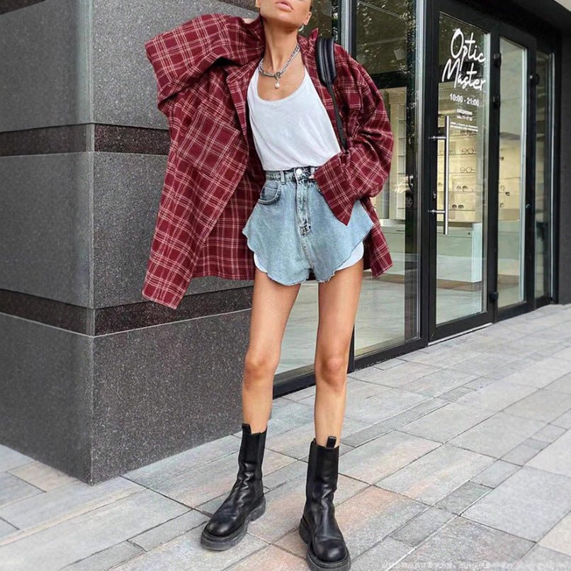 Women's Casual Loose - fit Long - sleeve Shirt - Eshtree