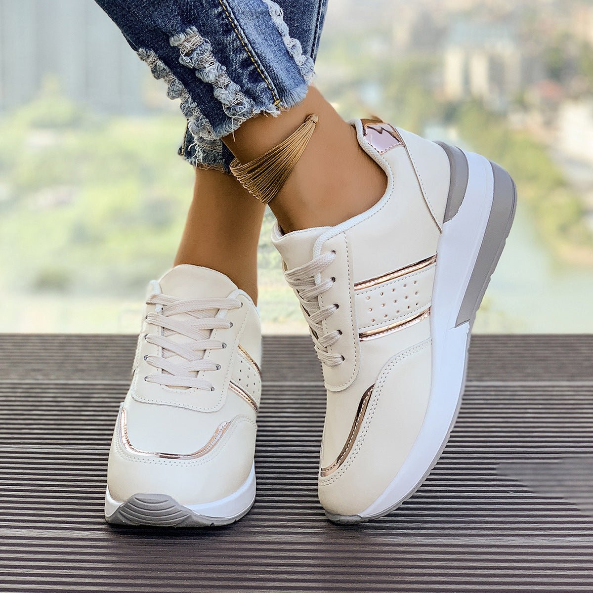 Womens Chunky - Soled Casual Fashion Sneakers - Eshtree