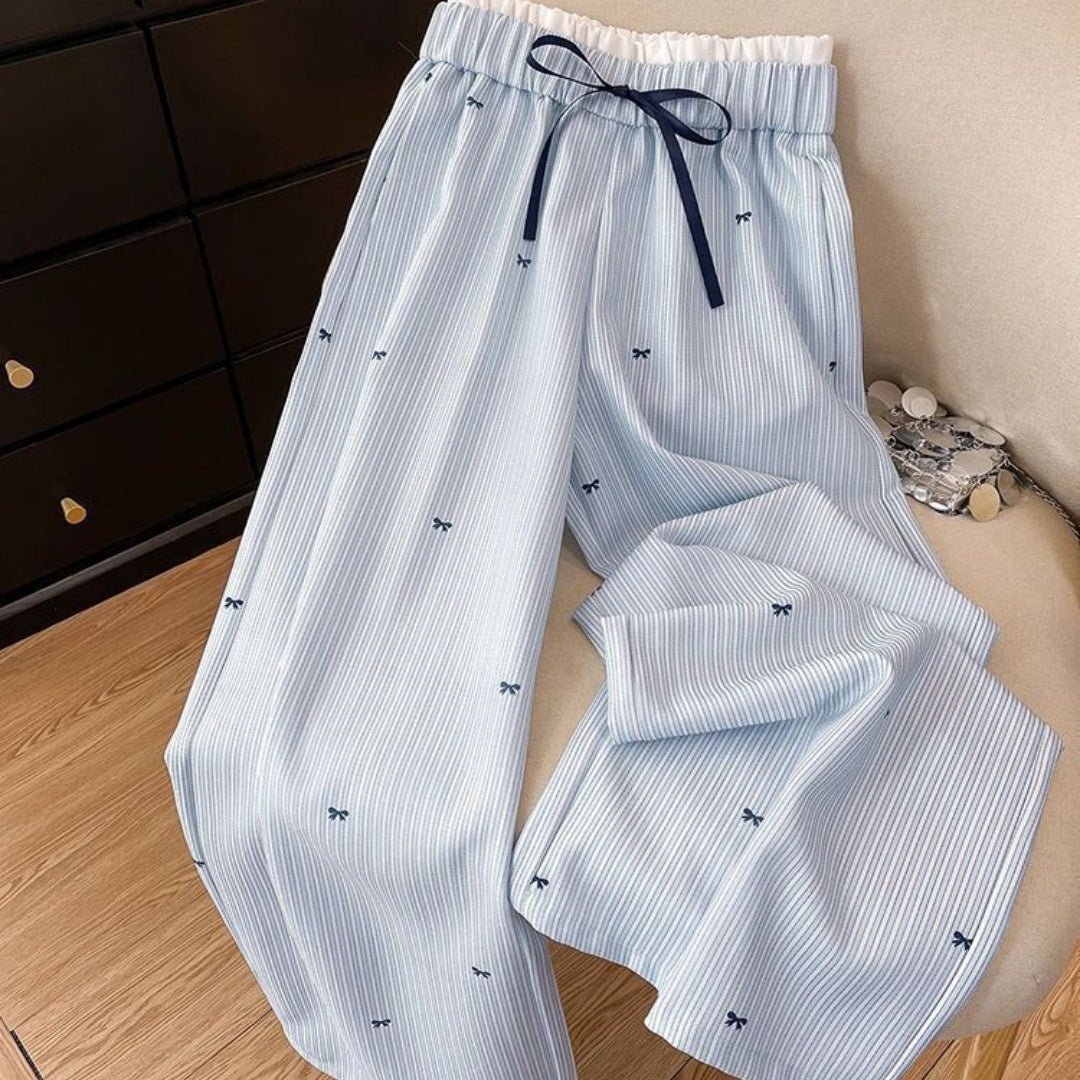 Women's Drawstring High - Waisted Straight Leg Casual Pants - Eshtree