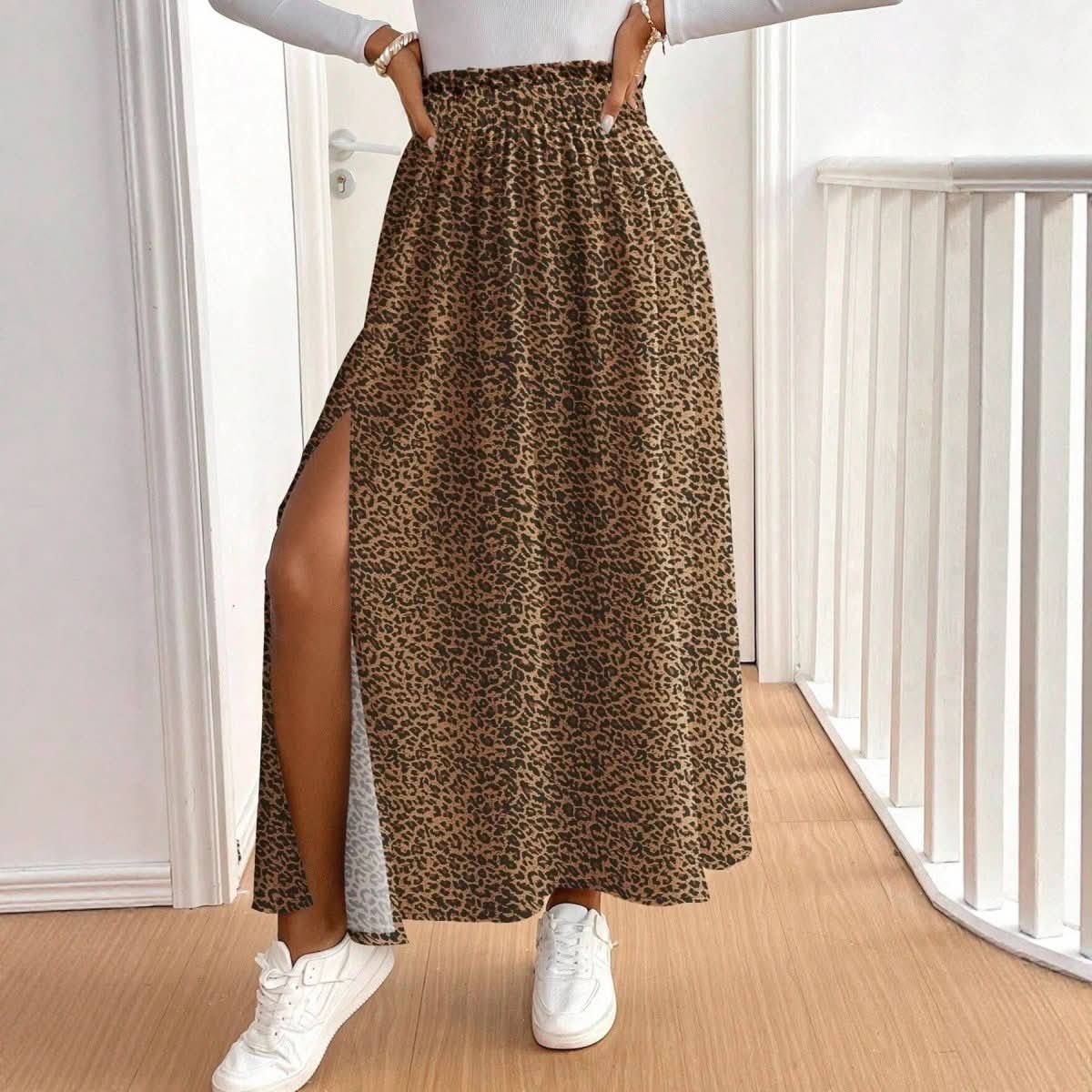 Women's Fashion Floral Split High - waist Long Skirt - Eshtree