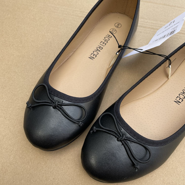 Womens Flat Shoes With A Single Bow - Eshtree