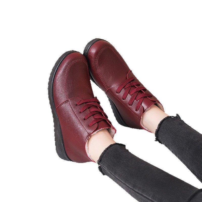 Womens Fleece - lined Extra - thick Insulated Short Boots With A Non - slip Flat Sole - Eshtree