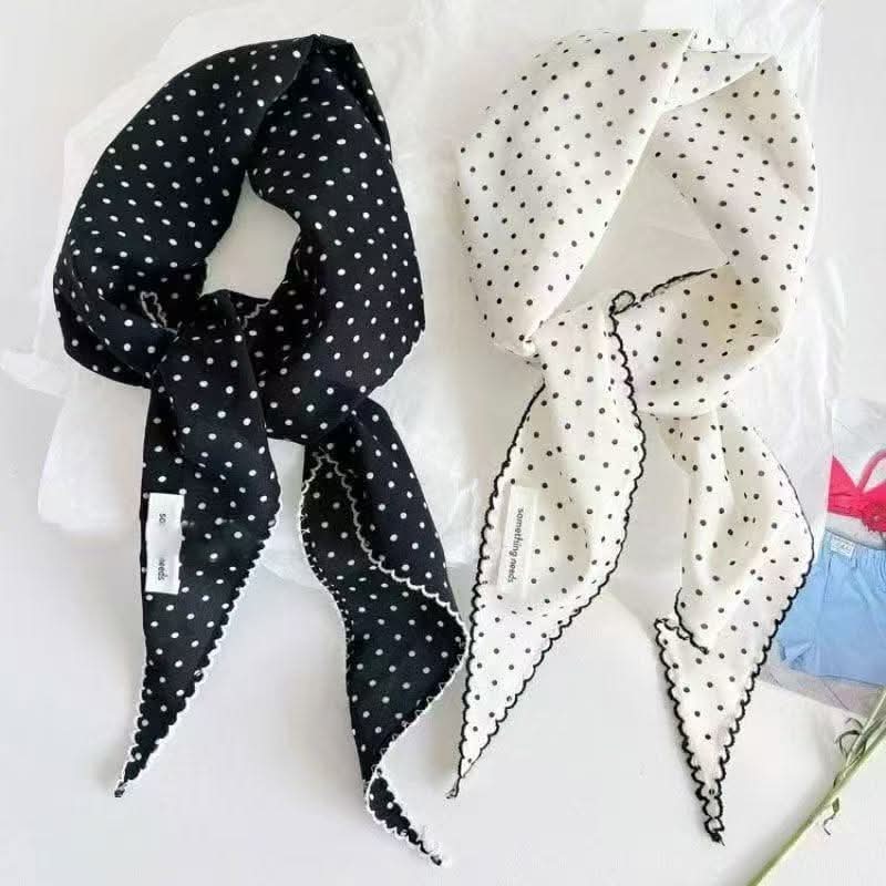 Women's Korean - style Polka Dot Scarf Triangular Binder Lace - up Waist Decorative Summer - Eshtree