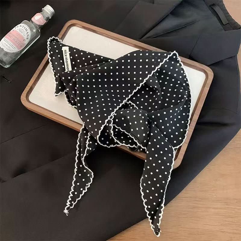 Women's Korean - style Polka Dot Scarf Triangular Binder Lace - up Waist Decorative Summer - Eshtree