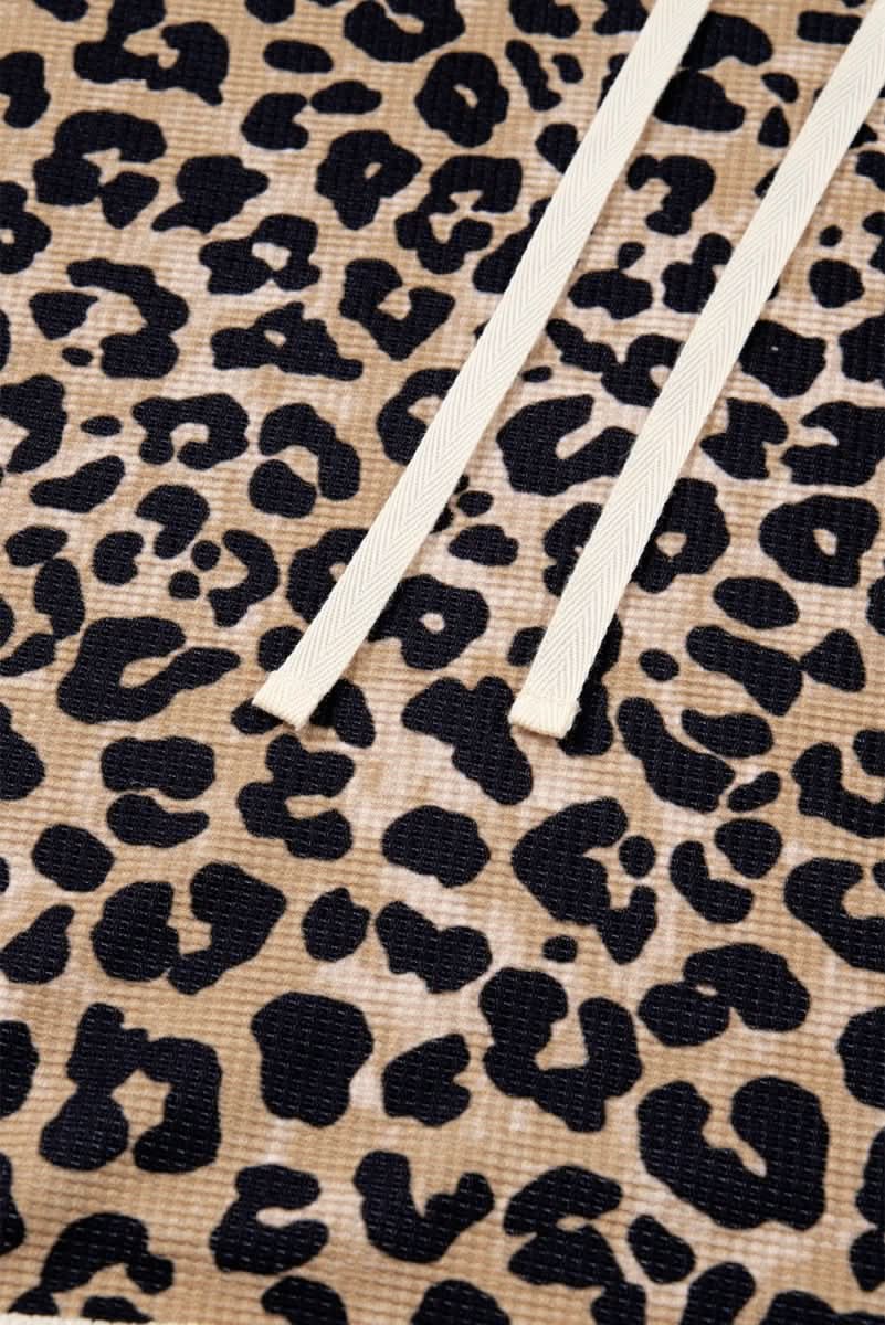 Women's Loose Retro Leopard Print Hooded Sweatshirt - Eshtree