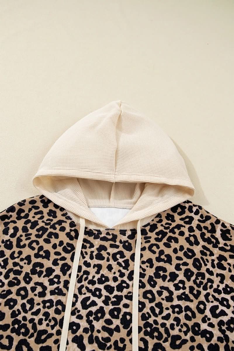 Women's Loose Retro Leopard Print Hooded Sweatshirt - Eshtree