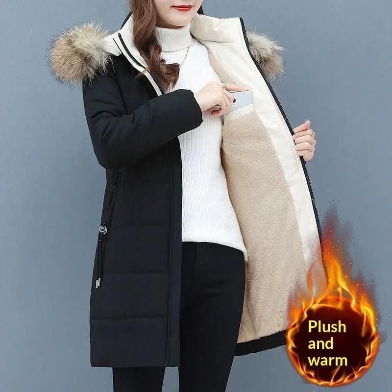 Womens Mid - Length Padded Cotton - Padded Jacket - Eshtree