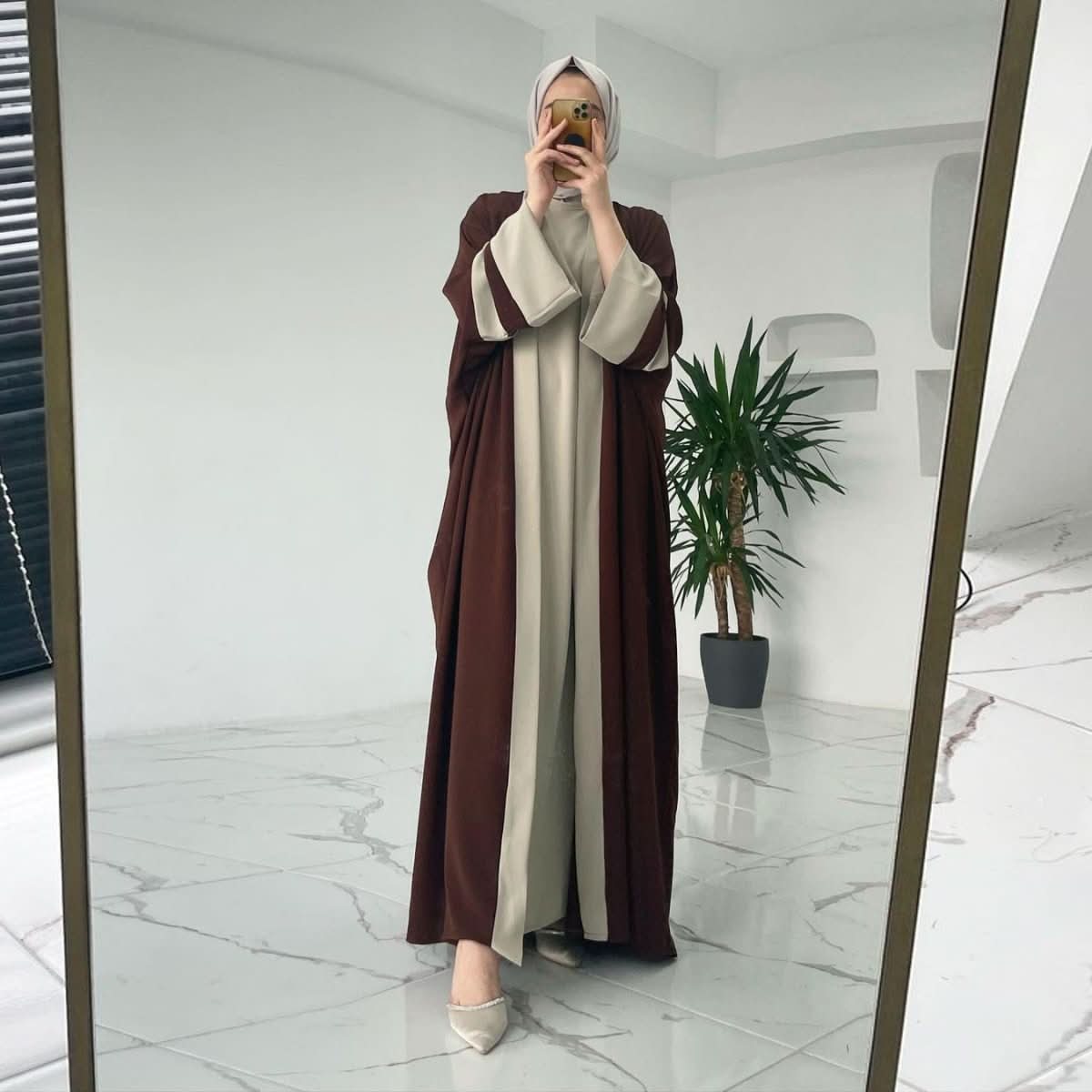 Women's Muslim Long Dress Abaya Two - piece Suit - Eshtree