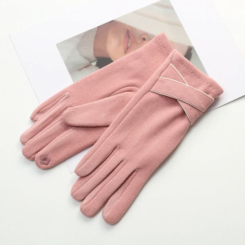 Women's Outdoor Warm Velvet Padded Thickened Cycling And Driving Versatile Simple Touch Screen Warm Gloves - Eshtree