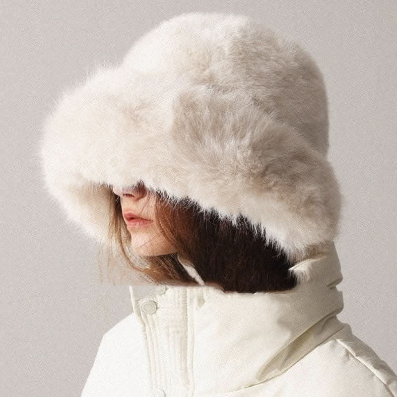 Womens Oversized Furry Fisherman Hat For Fall And Winter In Mongolian Style - Eshtree