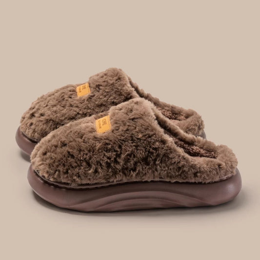 Womens Plush Thick Soled Cotton Slippers Warm Non Slip Perfect For Indoor Home Wear - Eshtree
