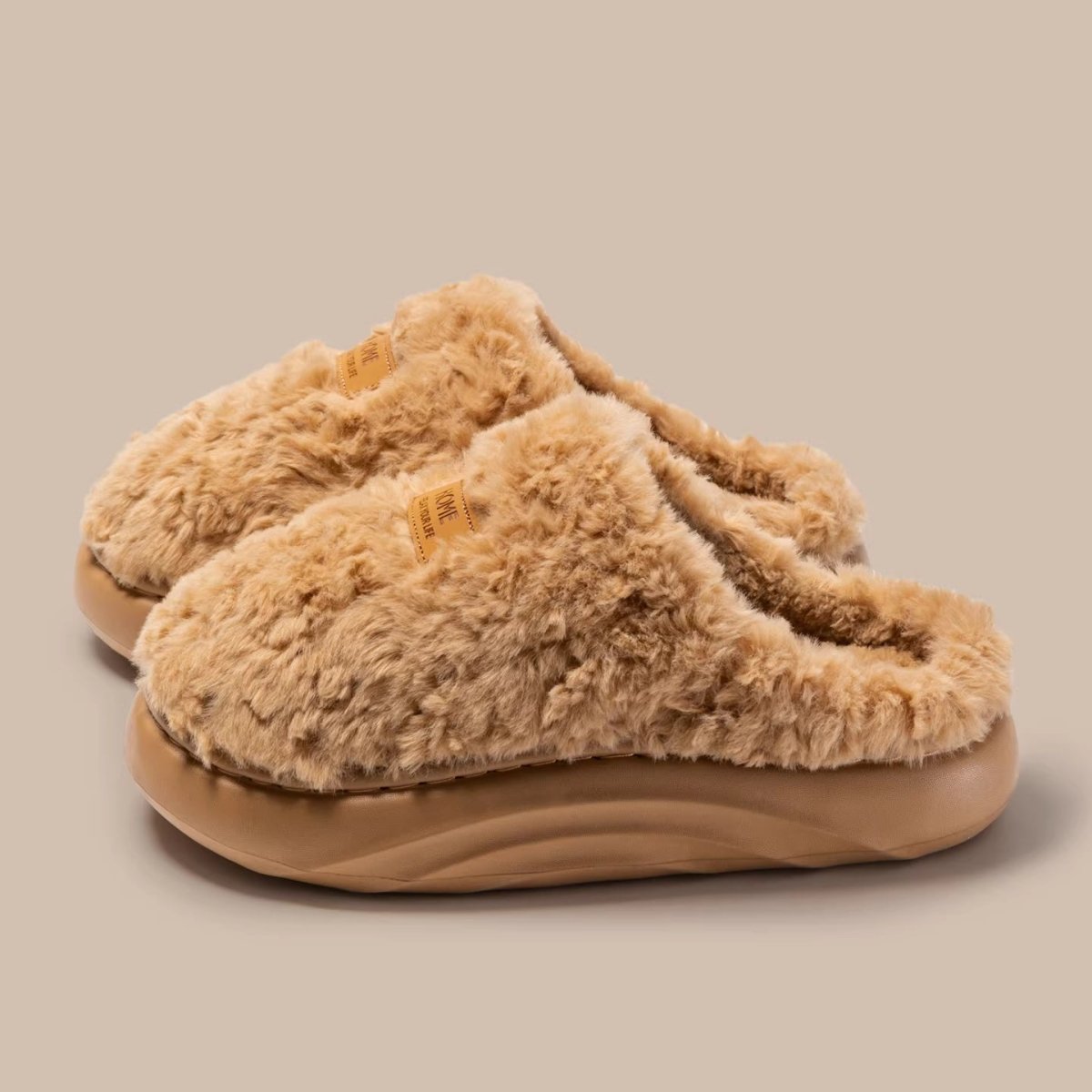 Womens Plush Thick Soled Cotton Slippers Warm Non Slip Perfect For Indoor Home Wear - Eshtree