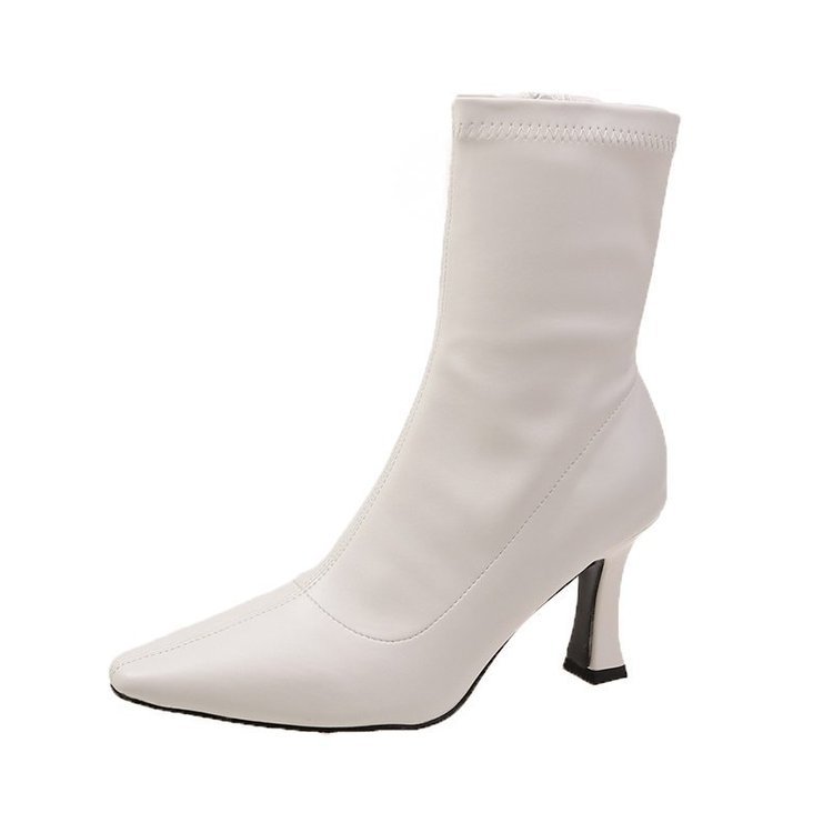 Womens Retro Mid - Calf Pointed - Toe Side - Zip Stiletto Boots - Eshtree