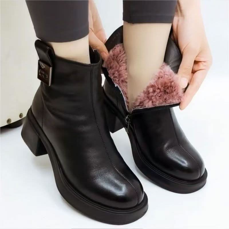 Women's Simple And Elegant Mid Heeled Short Boots - Eshtree