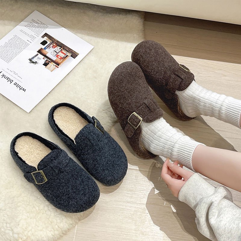 Womens Stylish Casual Wool And Cotton Slippers - Eshtree