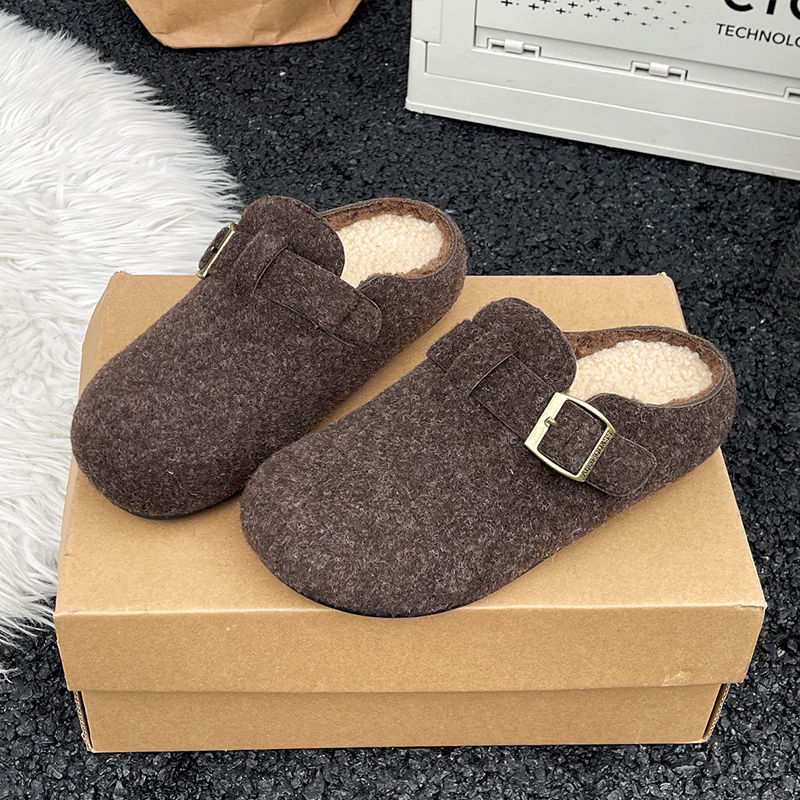 Womens Stylish Casual Wool And Cotton Slippers - Eshtree
