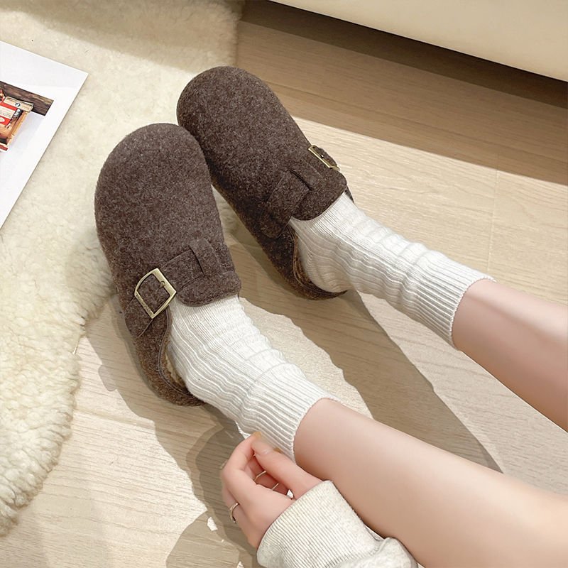 Womens Stylish Casual Wool And Cotton Slippers - Eshtree
