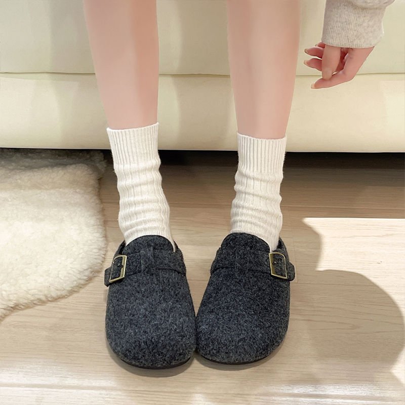 Womens Stylish Casual Wool And Cotton Slippers - Eshtree