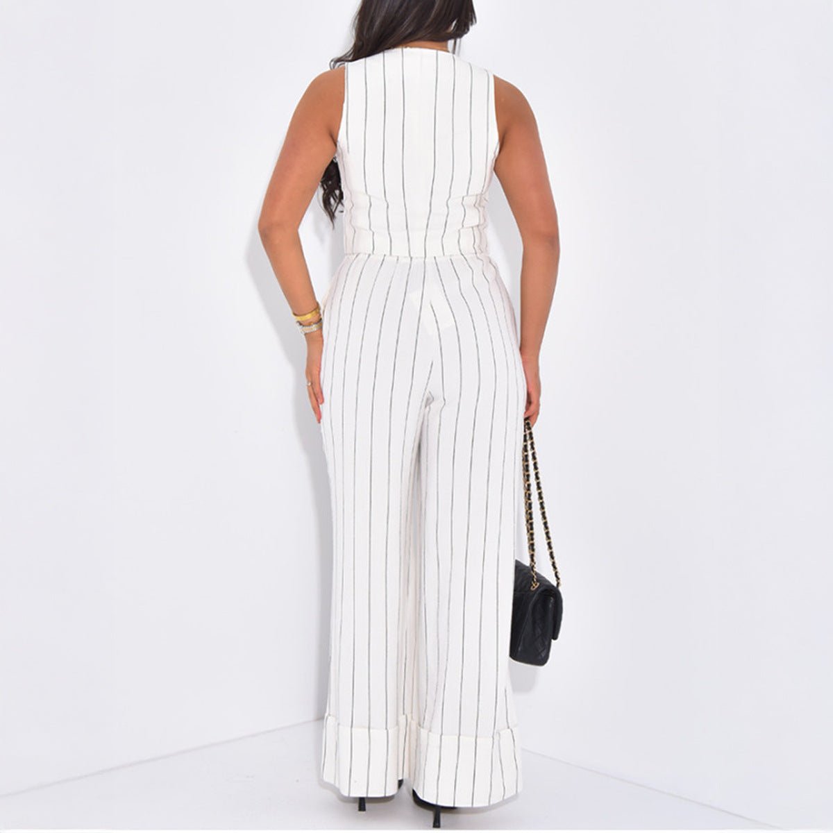 Womens Stylish, Minimalist Commuter Striped Set - Eshtree