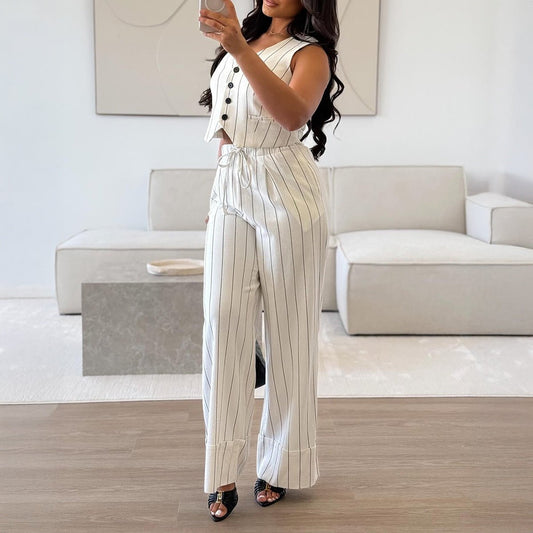 Womens Stylish, Minimalist Commuter Striped Set - Eshtree