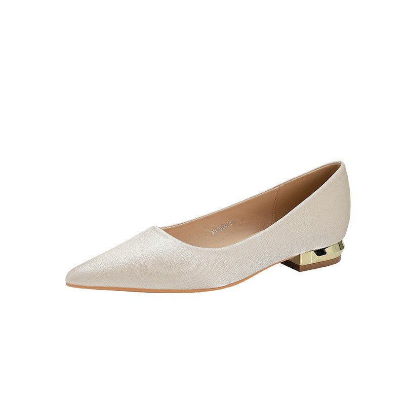 Womens Stylish Pointed - toe Chunky - heel Flats - Eshtree