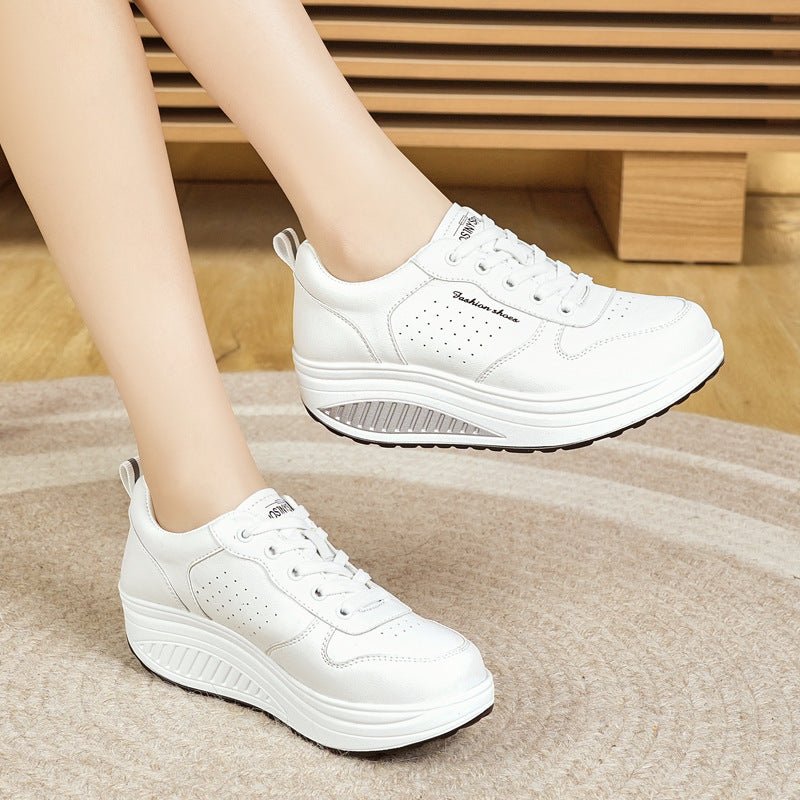 Women's Thick - soled Sports Casual Versatile White Shoes - Eshtree